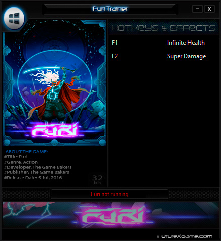 Furi — трейнер для версии 1.0 (+2) FutureX