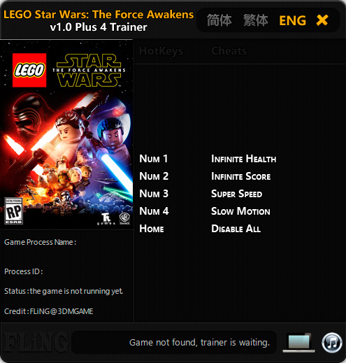 LEGO Star Wars: The Force Awakens — трейнер для версии 1.0 (+4) FLiNG [64-bit]