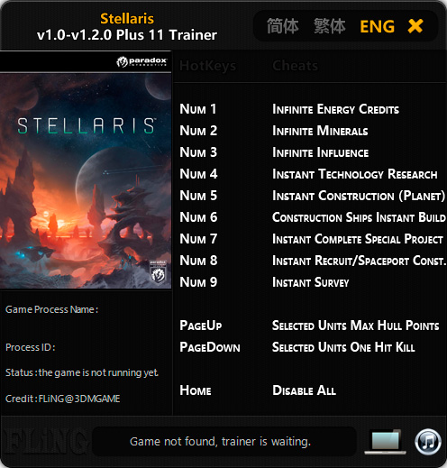 Stellaris — трейнер для версии 1.2.0 (+11) FLiNG