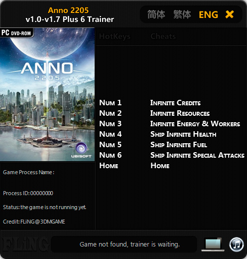 Anno 2205 — трейнер для версии 1.7 (+6) FLiNG