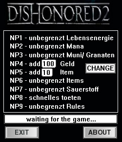 Dishonored 2 — трейнер для версии 1.0 (+9) dR.oLLe