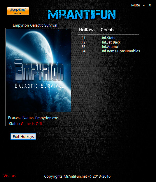 Empyrion: Galactic Survival — трейнер для версии 4.2.0.0688 (+4) MrAntiFun [Ранний доступ]