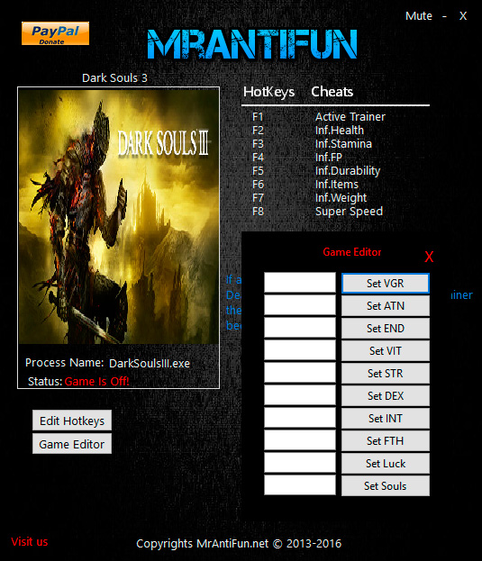Dark Souls 3 — трейнер для версии 1.09 (+17) MrAntiFun