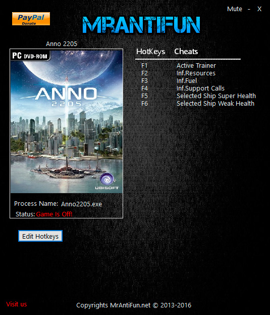 Anno 2205 — трейнер для версии 1.08.3726 (Steam) (+5) MrAntiFun [64-bit]