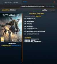 Titanfall 2 — трейнер для версии 2.0.0.7 (+9) LinGon