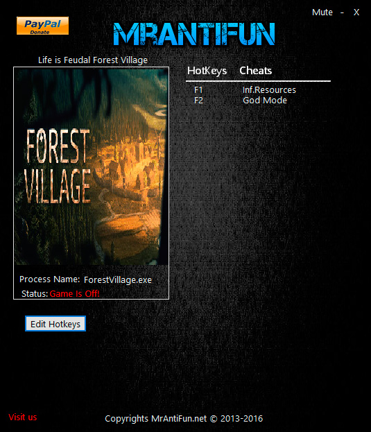 Life is Feudal: Forest Village — трейнер для версии 0.9.6008 (+2) MrAntiFun