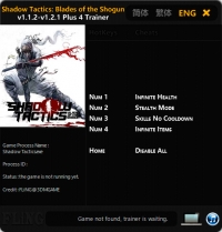 Shadow Tactics: Blades of the Shogun — трейнер для версии 1.2.1 (+4) FLiNG