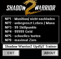 Shadow Warrior 2 — трейнер для версии 1.1.7.0 (+6) dR.oLLe