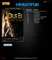 Deus Ex: Mankind Divided — трейнер для версии 1.14 (b 751.0) (+9) MrAntiFun