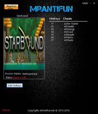 Starbound — трейнер для версии 1.2.2 (+6) MrAntiFun [64-bit]
