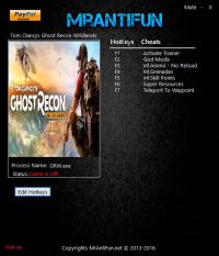 Tom Clancy's Ghost Recon Wildlands — трейнер для версии 2199047 (+7) MrAntiFun