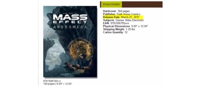 Слух: Возможная дата выхода Mass Effect: Andromeda