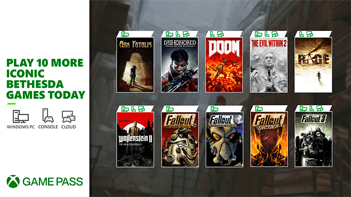 Десять новых игр Bethesda стало доступно в Xbox Game Pass
