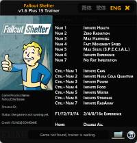 Fallout Shelter — трейнер для версии 1.6 (+15) FliNG