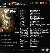 Fallout 4 — трейнер для версии 1.5.307 (+20) FLiNG