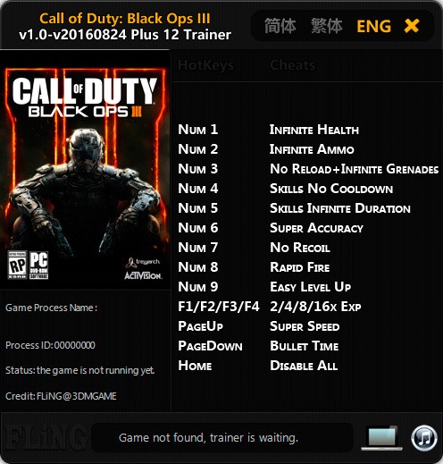 Call of Duty: Black Ops 3 — трейнер для версии u27 (+12) FLiNG