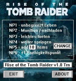 Rise of the Tomb Raider — трейнер для версии 1.0.668.1 (+6) dR.oLLe