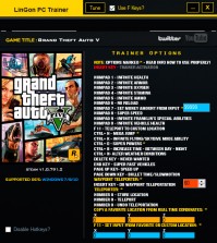 Grand Theft Auto 5 — трейнер для версии 1.0.791.2 (+24) LinGon