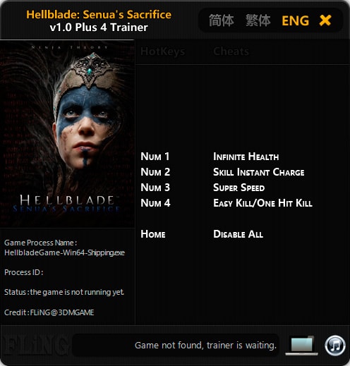 Hellblade: Senua's Sacrifice — трейнер для версии 1.0 (+4) FLiNG