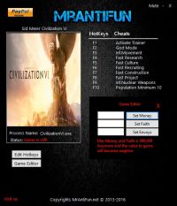 Sid Meier's Civilization 6 — трейнер для версии 1.0.0.167 (+12) MrAntiFun