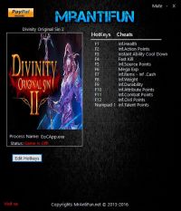 Divinity: Original Sin 2 — трейнер для версии 3.0.76.796 (+14) MrAntiFun [Ранний доступ]