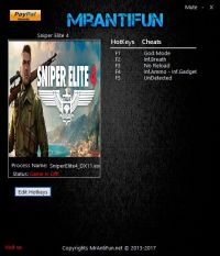 Sniper Elite 4 — трейнер для версии 1.5.2 (+6) MrAntiFun [DirectX 11]