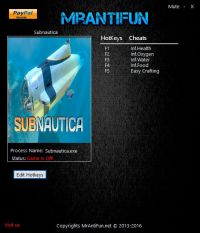 Subnautica — трейнер для версии b 52328 (+5) MrAntiFun [64-bit]