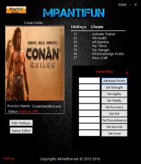 Conan Exiles — трейнер для версии от 17.08.2017 (+15) MrAntiFun [Ранний доступ]