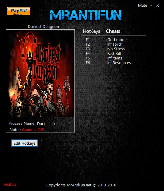Darkest Dungeon — трейнер для версии 21069 (+6) MrAntiFun