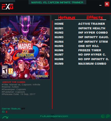 Marvel vs. Capcom: Infinite — трейнер для версии 1.0 (+9) FutureX