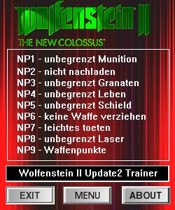 Wolfenstein 2: The New Colossus — трейнер для версии u2 (+9) dR.oLLe