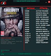 Call of Duty: WWII — трейнер для версии 1.3.0.15989 (+14) FutureX
