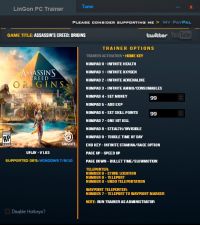 Assassin's Creed: Origins — трейнер для версии 1.03 (+17) LinGon