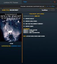 Hollow Knight — трейнер для версии 1.1.1.8 (+9) LinGon