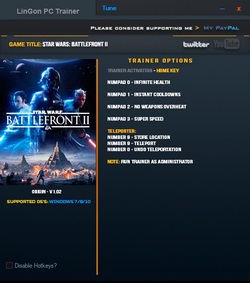 Star Wars: Battlefront 2 — трейнер для версии 1.02 (+6) LinGon