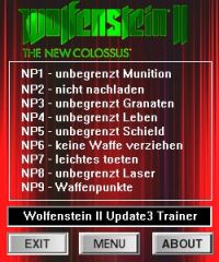 Wolfenstein 2: The New Colossus — трейнер для версии u3 (+9) dR.oLLe