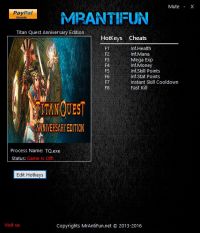 Titan Quest Anniversary Edition — трейнер для версии 1.47 (+8) MrAntiFun