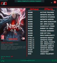 Nioh: Complete Edition — трейнер для версии 1.21 (+17) FutureX
