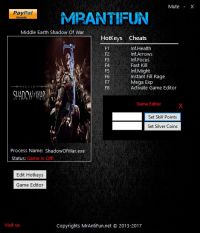 Middle-earth: Shadow of War — трейнер для версии 1.06 (+9) MrAntiFun