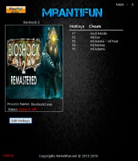BioShock 2 Remastered — трейнер для версии 1.0.12322 (+6) MrAntiFun