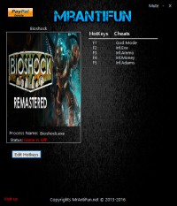 BioShock Remastered — трейнер для версии 1.0.121321 (+5) MrAntiFun
