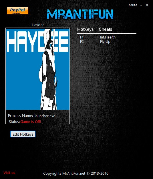 Haydee — трейнер для версии 1.03 (+2) MrAntiFun