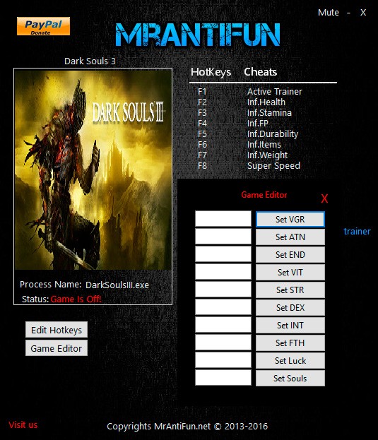Dark Souls 3 — трейнер для версии 1.08 (+17) MrAntiFun