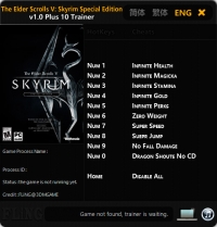 The Elder Scrolls 5: Skyrim Special Edition — трейнер для версии 1.0 (+10) FLiNG