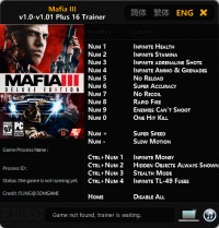 Mafia 3 — трейнер для версии 1.01 (+16) FLiNG