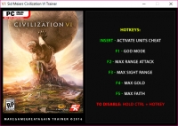 Sid Meier's Civilization 6 — трейнер для версии 1.0 (+5) MGGA