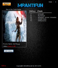 Rise of the Tomb Raider — трейнер для версии 1.0.753.64 (+5) MrAntiFun