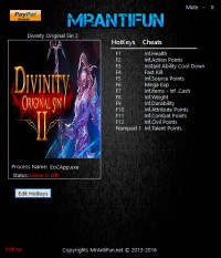 Divinity: Original Sin 2 — трейнер для версии 3.0.5.530 (+14) MrAntiFun [Ранний доступ]