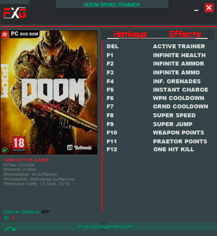 DOOM — трейнер для версии 1.0 (+13) FutureX