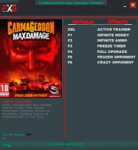 Carmageddon: Max Damage — трейнер для версии 1.0.0.9853 (+6) FutureX